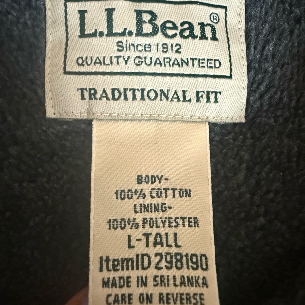 LL Bean Fleece Lined Flannel Plaid Button Up Shirt Jacket Shacket Large Tall - Picture 4 of 11